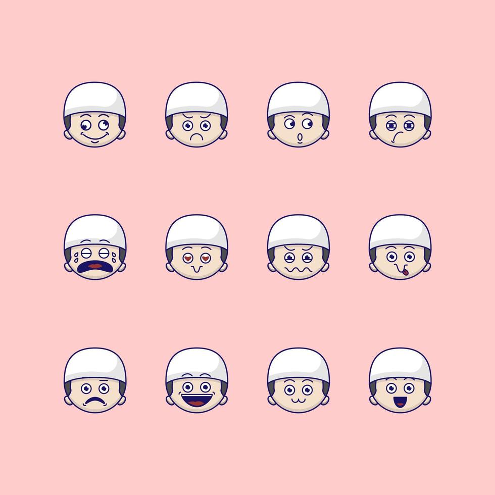 Muslim man emoticon vector