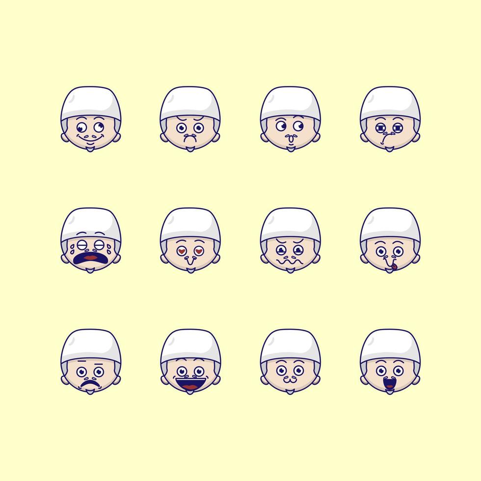 cute cleric emoticons vector