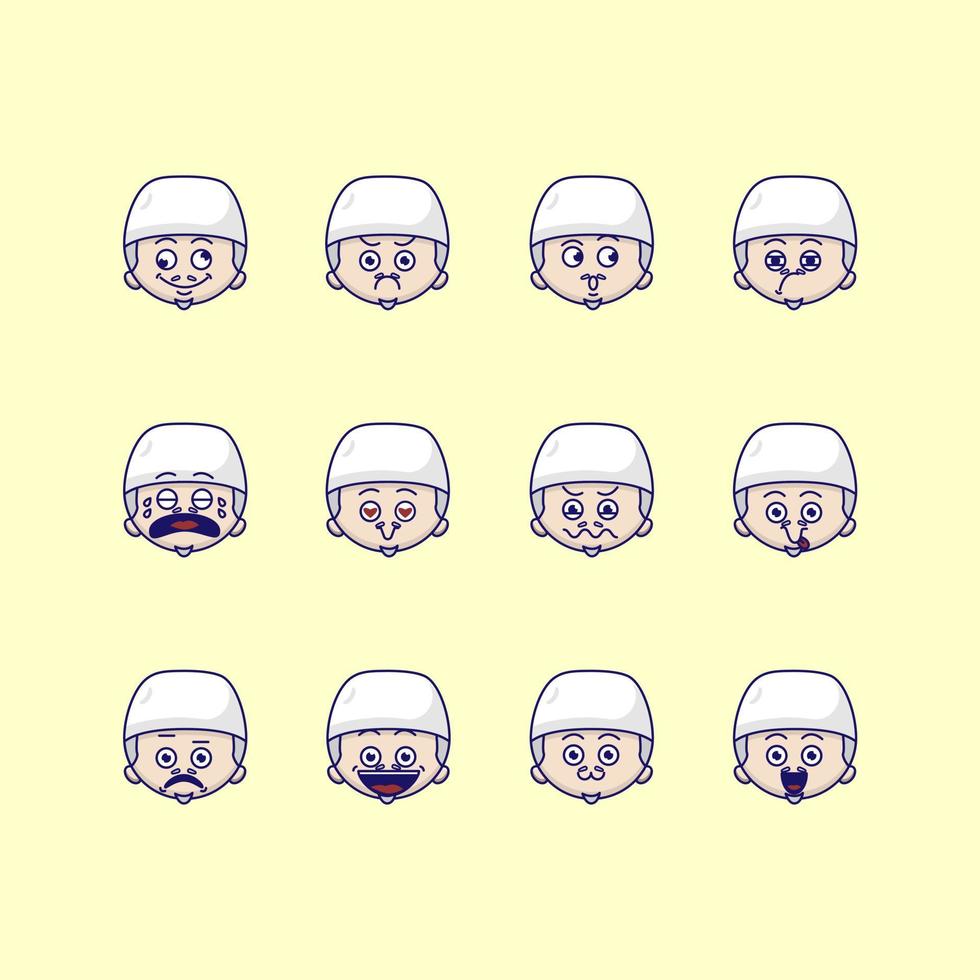 lindos emoticonos de clérigo vector