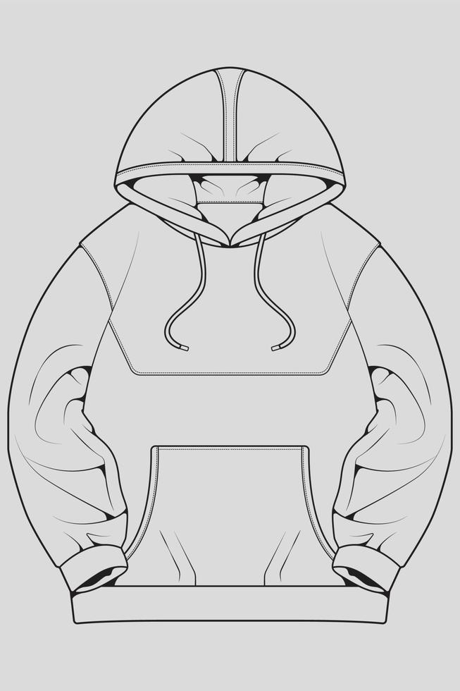 How to draw online an oversized hoodie