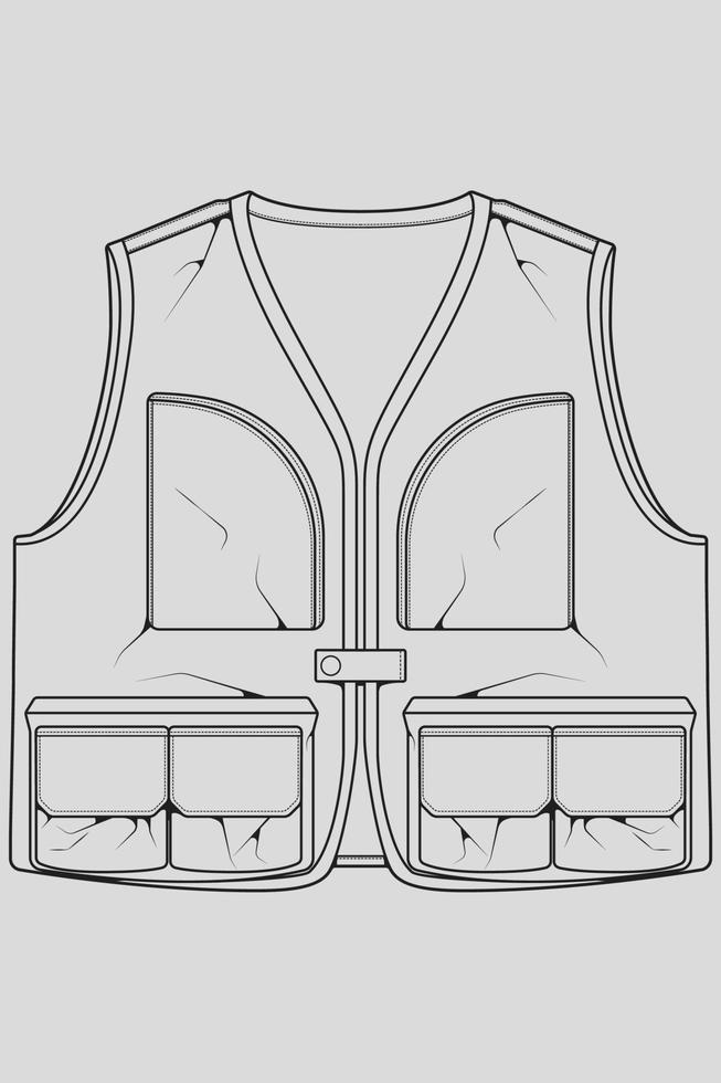 chest vest bag outline drawing vector, chest vest bag in a sketch style, trainers template outline, vector Illustration.