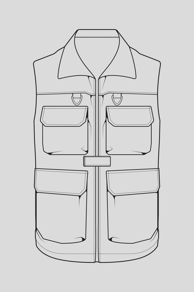 chest vest bag outline drawing vector, chest vest bag in a sketch style, trainers template outline, vector Illustration.