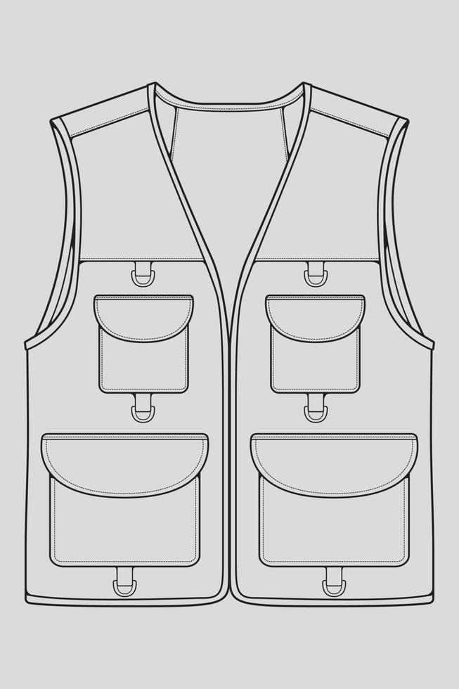 chest vest bag outline drawing vector, chest vest bag in a sketch style, trainers template outline, vector Illustration.