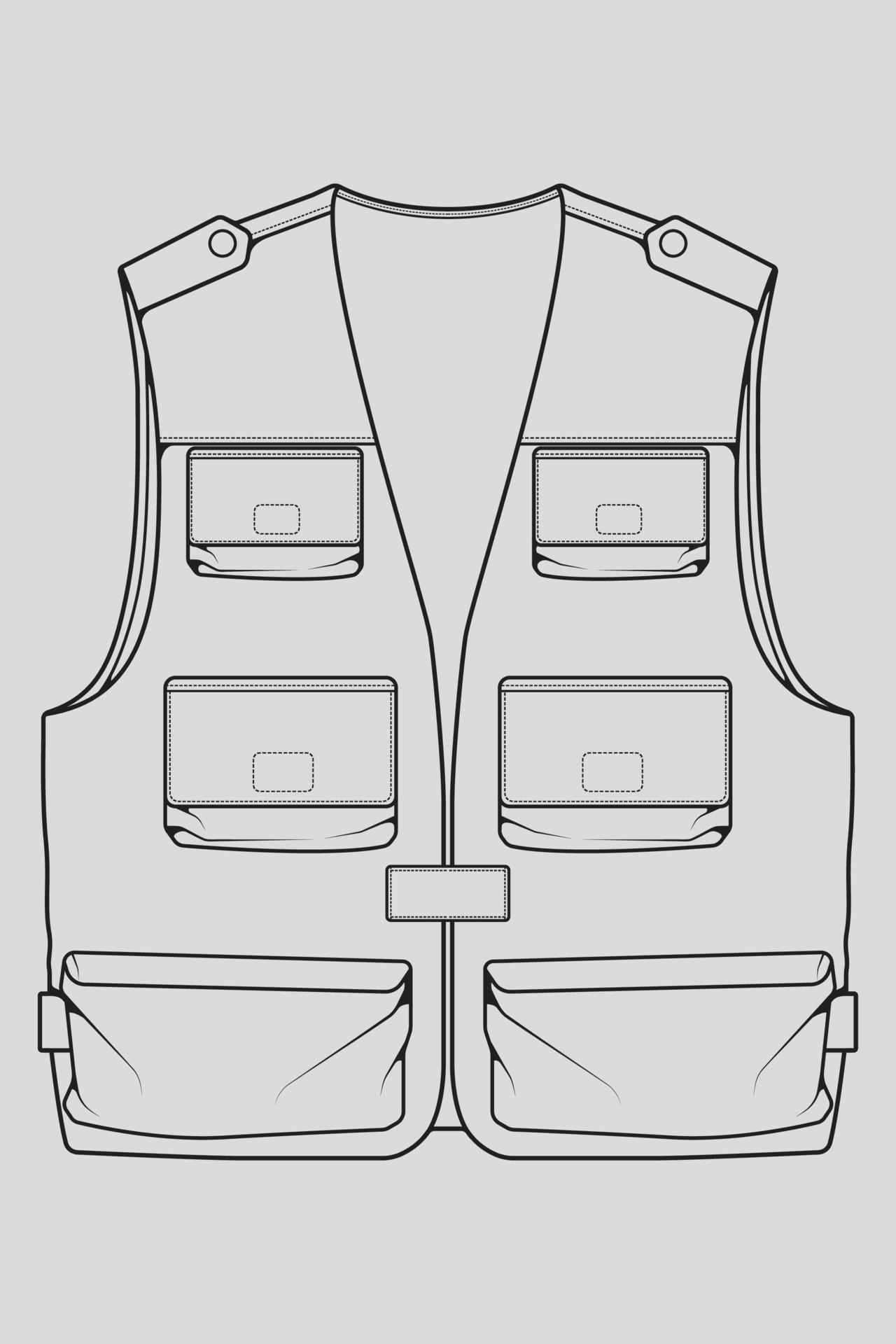 chest vest bag outline drawing vector, chest vest bag in a sketch style ...