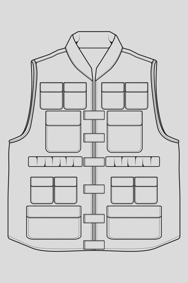chest vest bag outline drawing vector, chest vest bag in a sketch style, trainers template outline, vector Illustration.