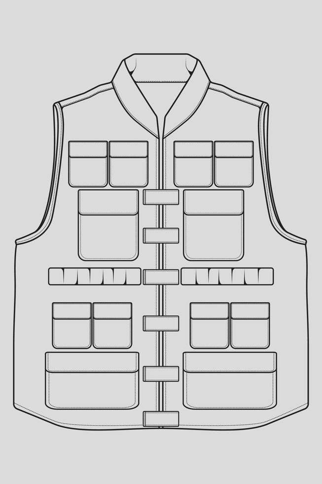 chest vest bag outline drawing vector, chest vest bag in a sketch style, trainers template outline, vector Illustration.