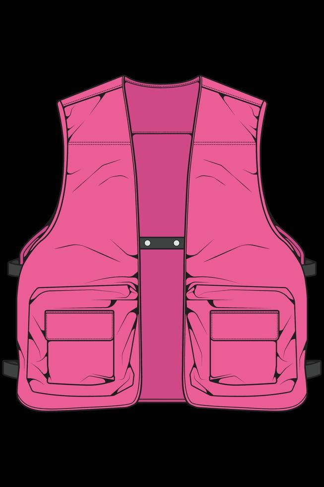 vector de coloración de bolsa de chaleco de pecho, bolsa de chaleco de pecho en un estilo de boceto, ilustración vectorial.