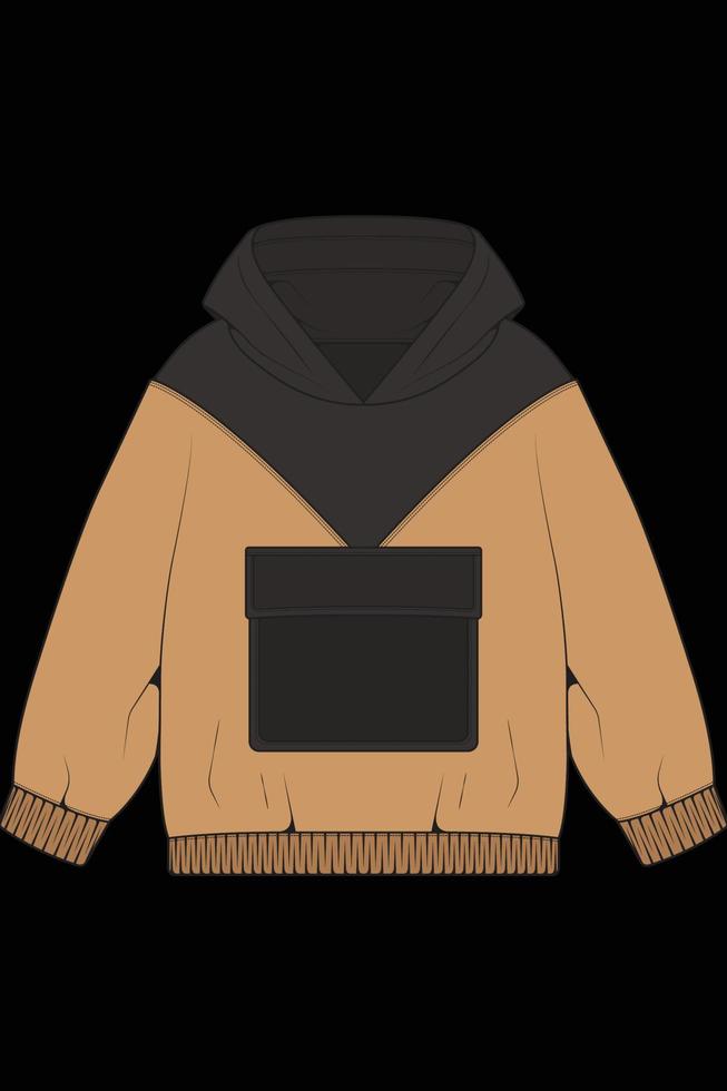 hoodie oversized jacket coloring drawing vector, hoodie jacket oversized, trainers template hoodie jacket, vector Illustration.