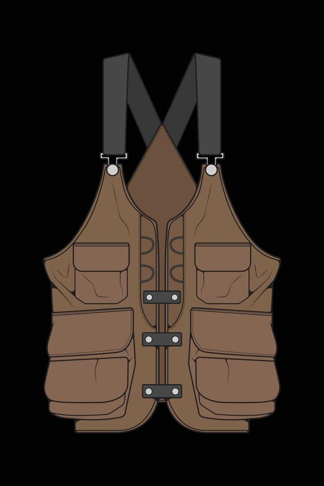chest vest bag coloring vector, chest vest bag in a sketch style, vector Illustration.