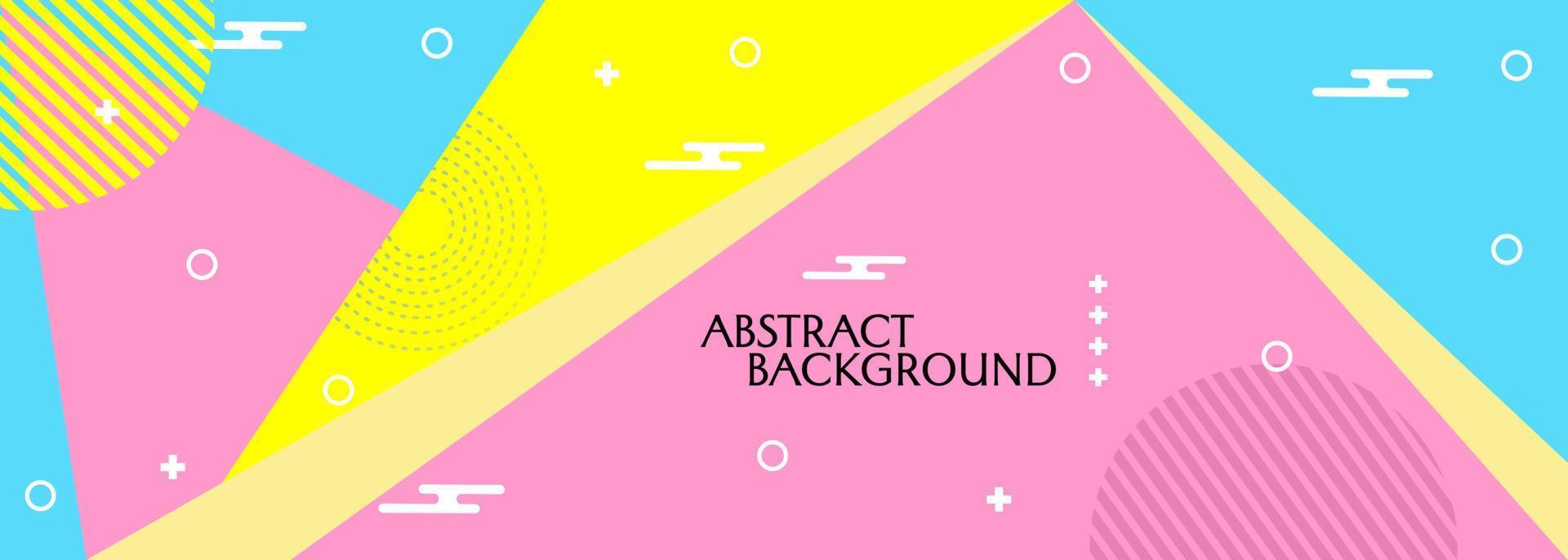 fondo geométrico abstracto estilo memphis y colores alegres. utilizado para el diseño de pancartas, vallas publicitarias de eventos vector