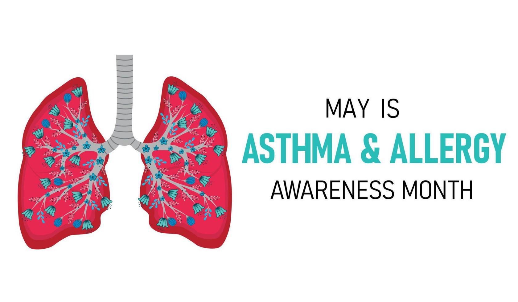 Asthma and allergy awareness month banner vector