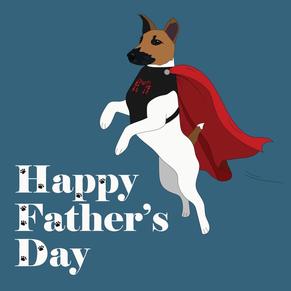 tarjeta del día del padre feliz con perro vector