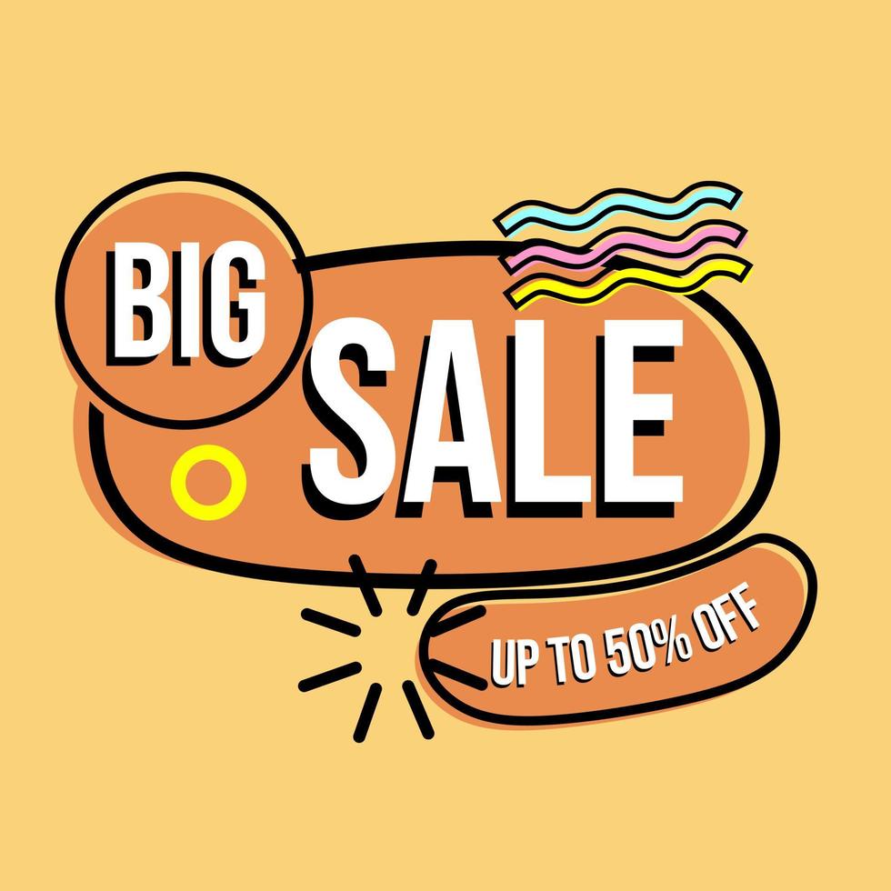 comic retro style advertising label with mega sale text. used for banner design vector
