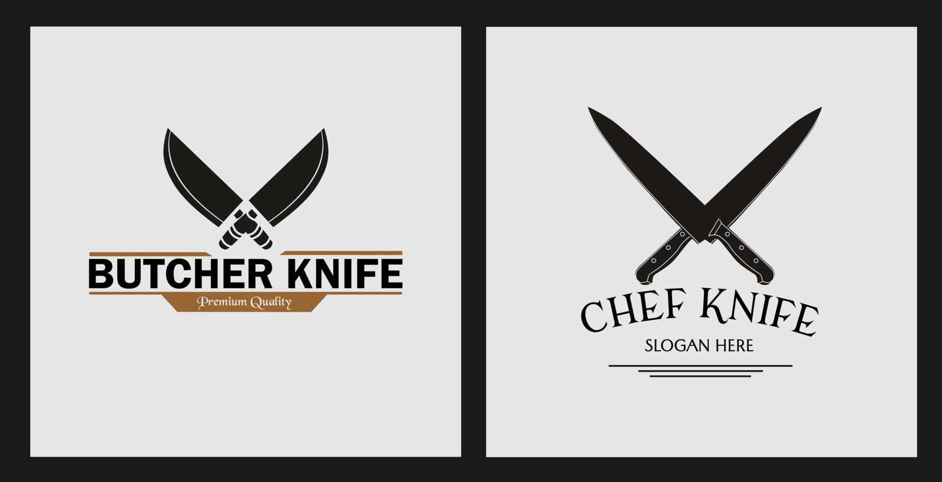 Crossed knife silhouette logo. suitable for cooking logo vector