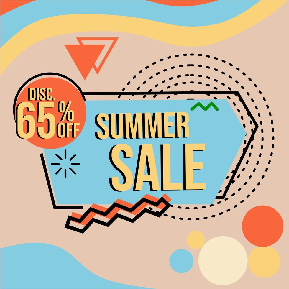 retro style summer sale banner. suitable for advertisements, posters, vector