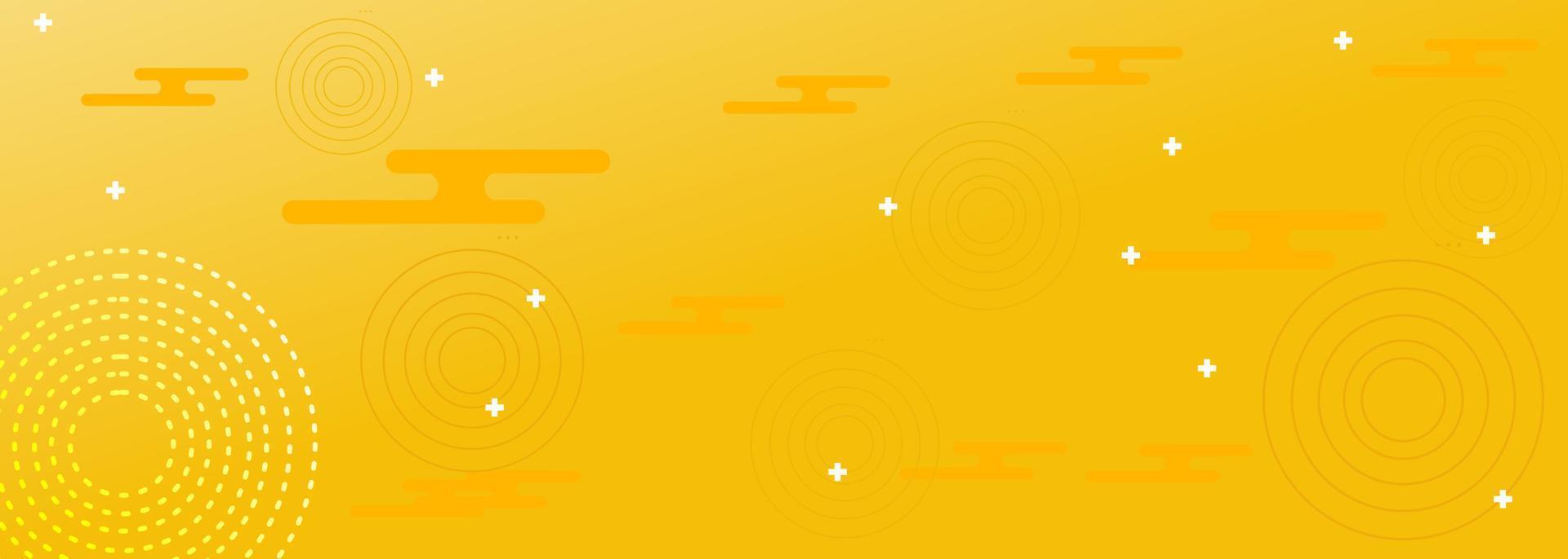 fondo abstracto de color degradado amarillo y adornos geométricos modernos. adecuado para vallas publicitarias, anuncios y diseño de sitios web vector