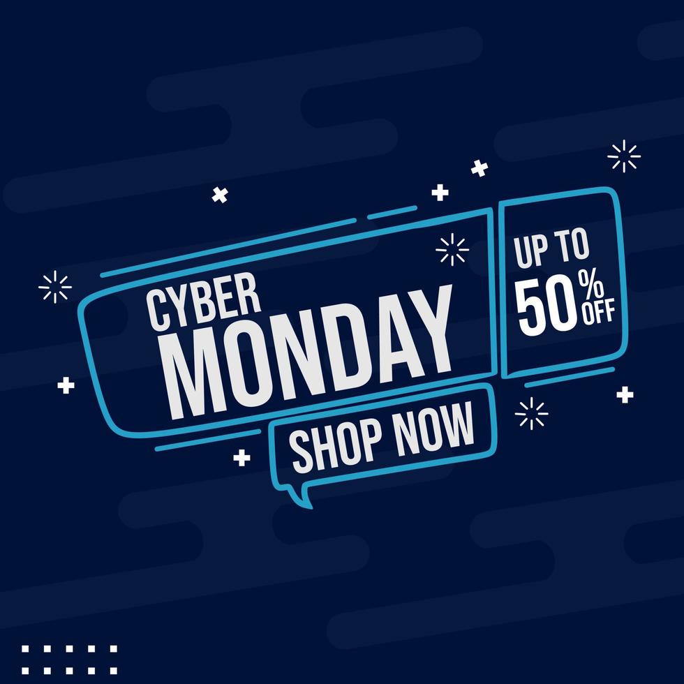 Cyber Monday banner with flat design and color space. used for advertisement, poster vector