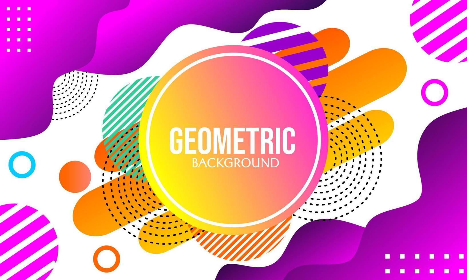 Abstract circle geometry background with purple and orange gradient colors. trendy design for poster, banner, flyer vector