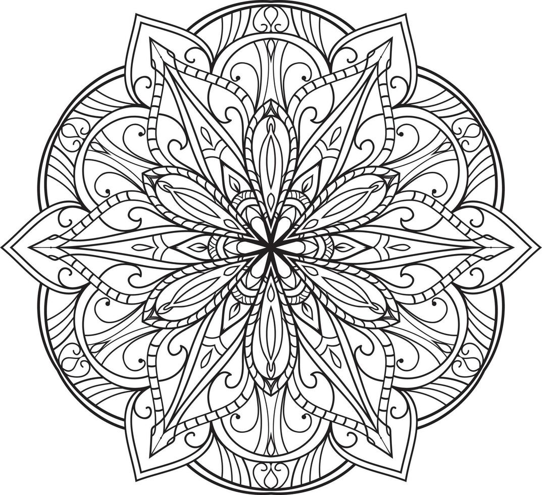 mandala de flor circular en vector libre blanco