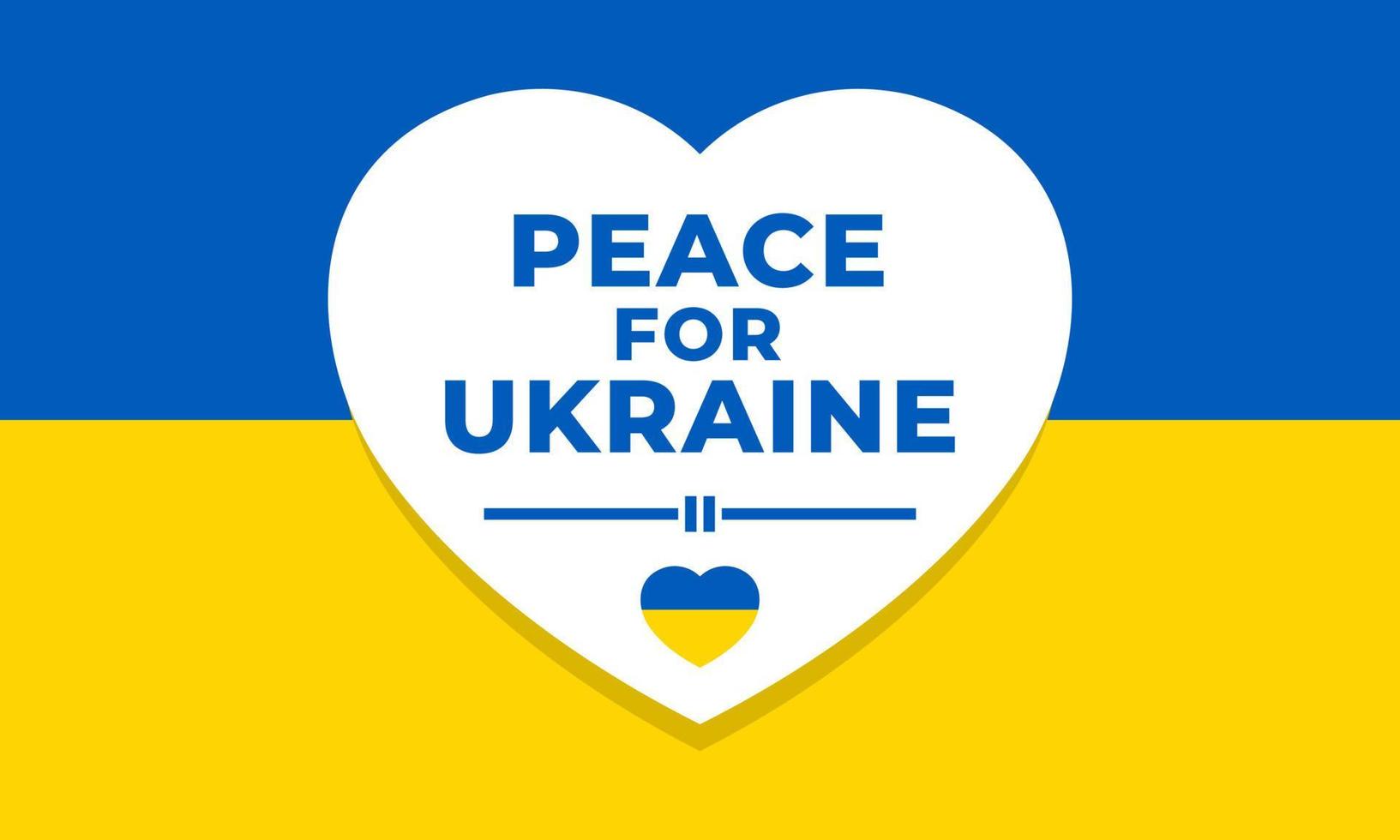 peace for ukraine with ukraine flag forming heart shape. support ukraine vector design.