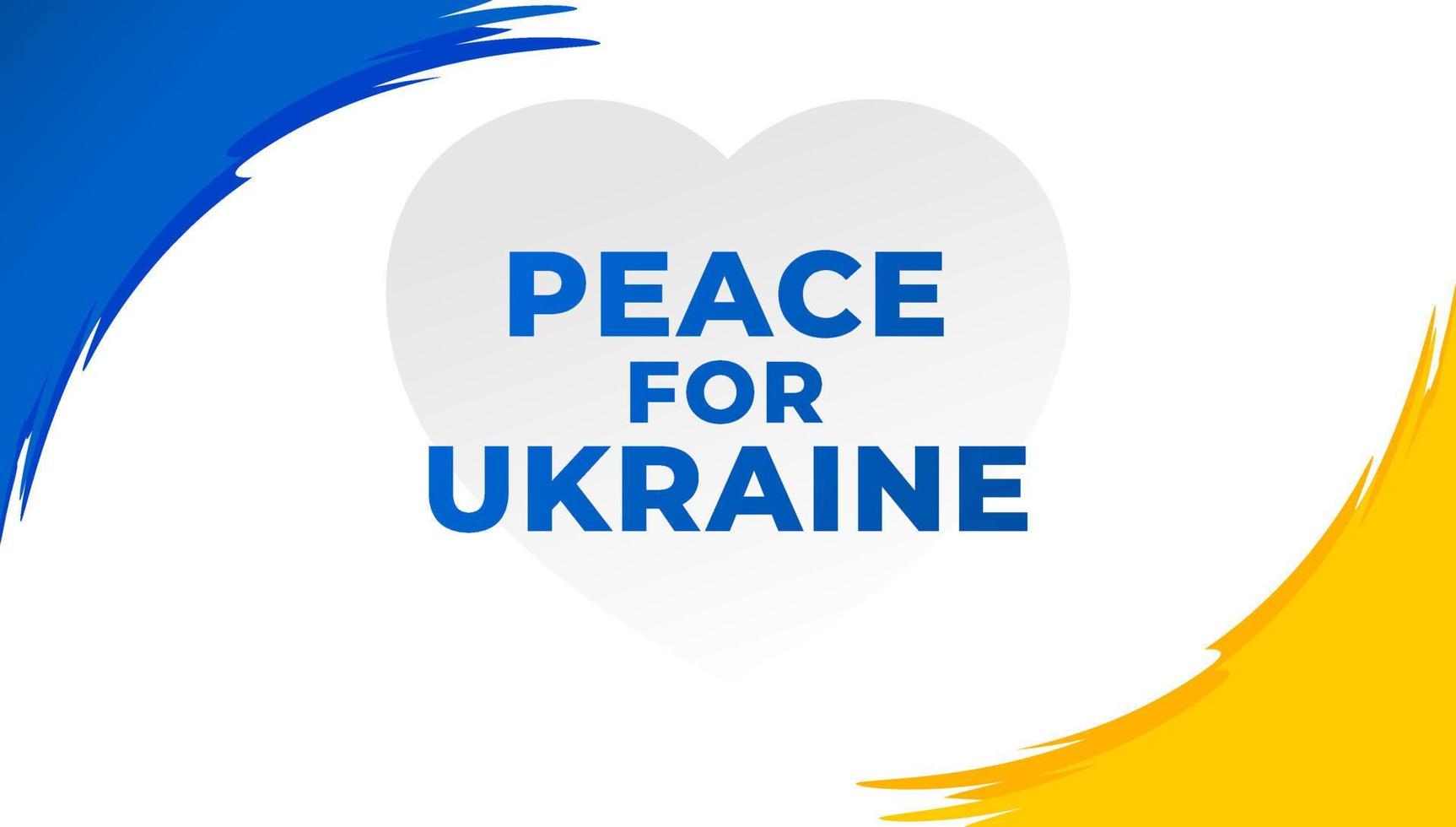 peace for ukraine with ukraine flag color. support ukraine vector design.