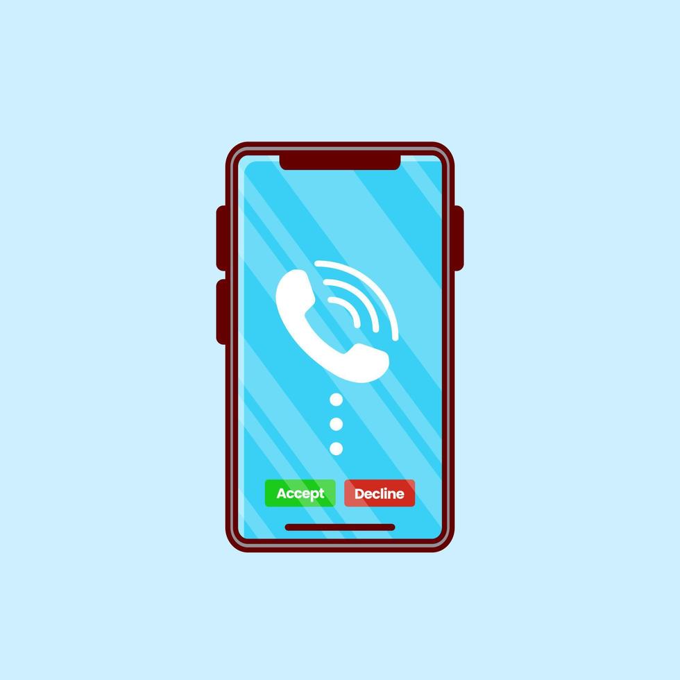 A calling mobile phone flat illustration vector