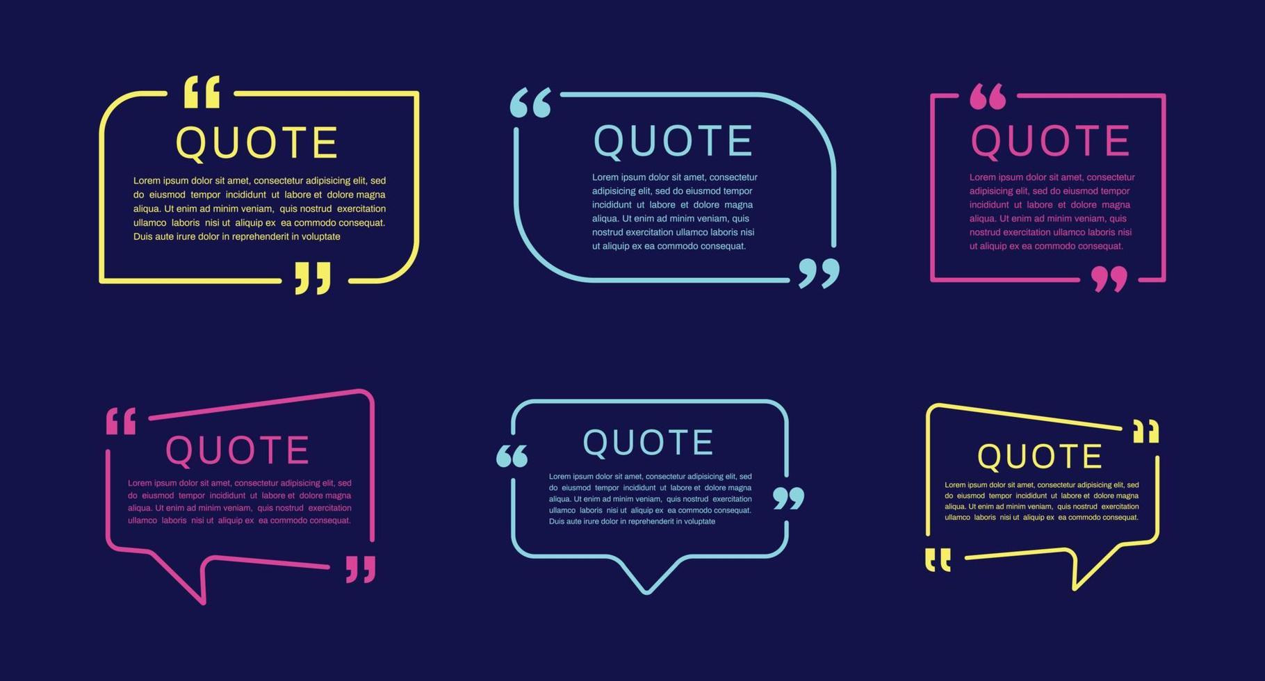 Quote Frames Collection. Quote Template vector