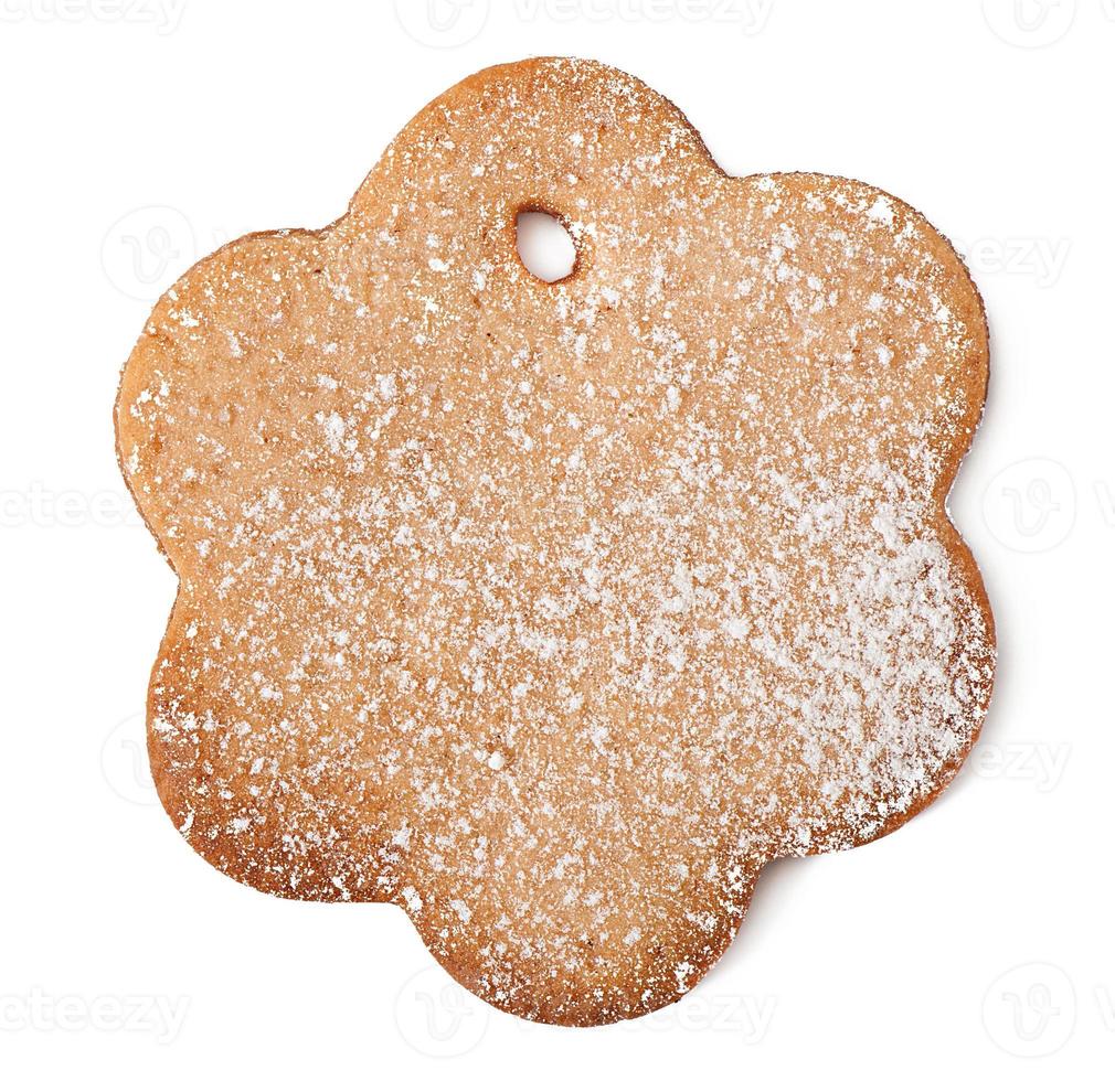 Homemade Christmas cookies sprinkled with powdered sugar photo