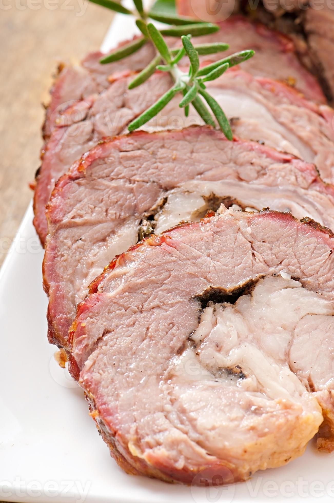 veal roll filled with minced beef meat and herbs 7078023 Stock Photo at