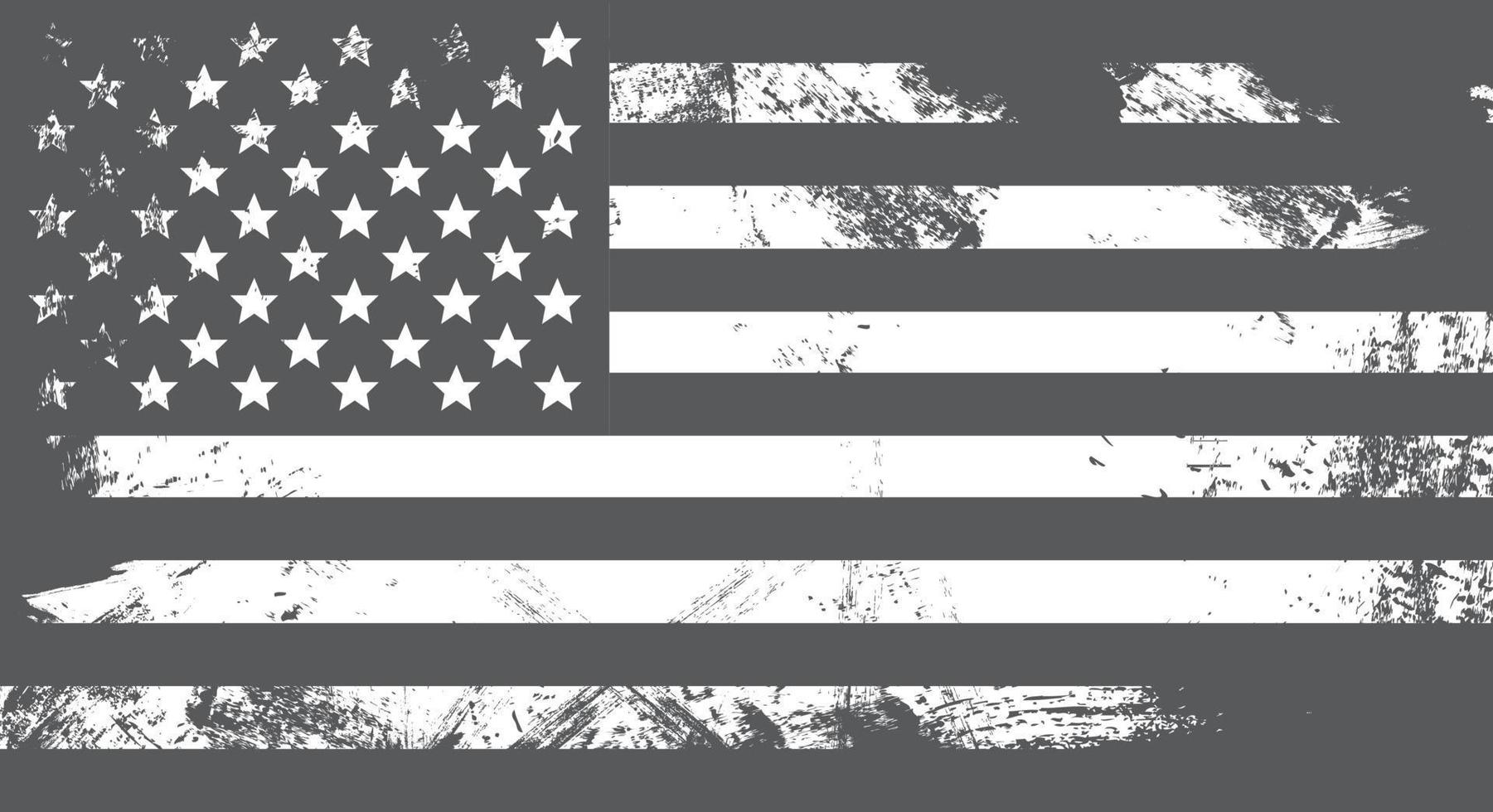 bandera de estados unidos en blanco y negro vectorial. símbolo de la bandera americana.icono para sitio web o aplicación móvil vector