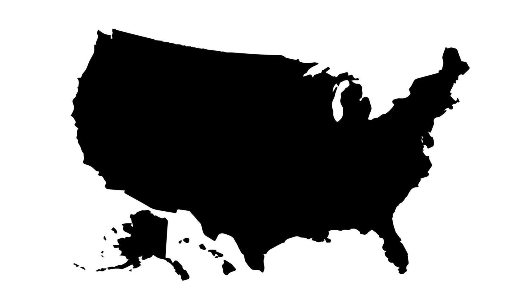 America map. Vector icon. USA silhouette map. All states