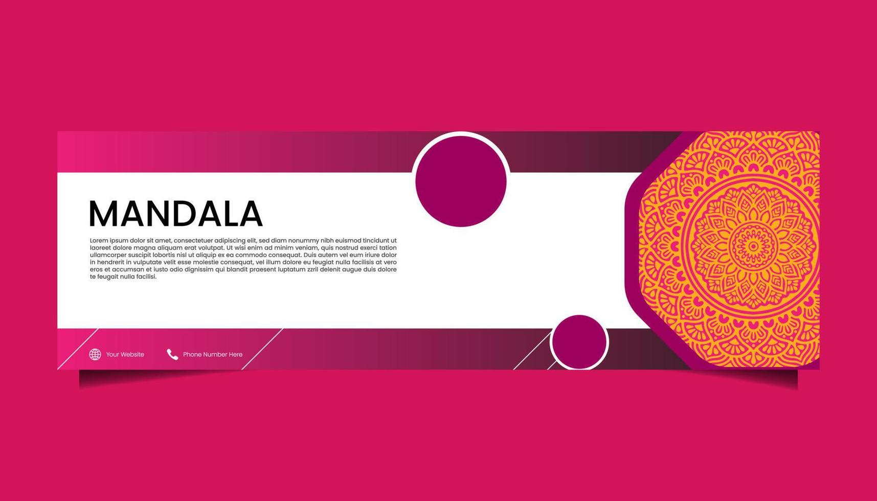 fondo adornado de mandala para negocios de banner web vector