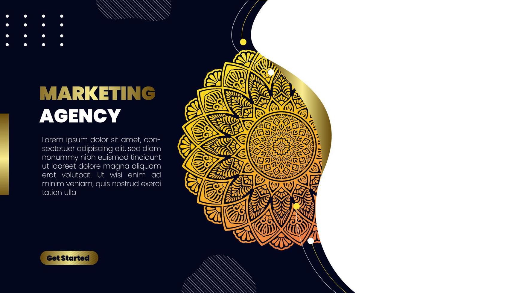 Mandala ornate background for marketing agency vector