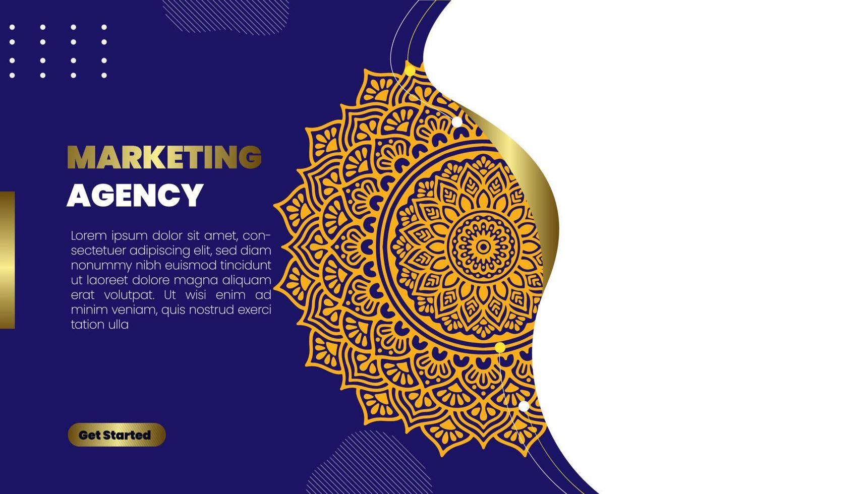 Mandala ornate background for marketing agency vector