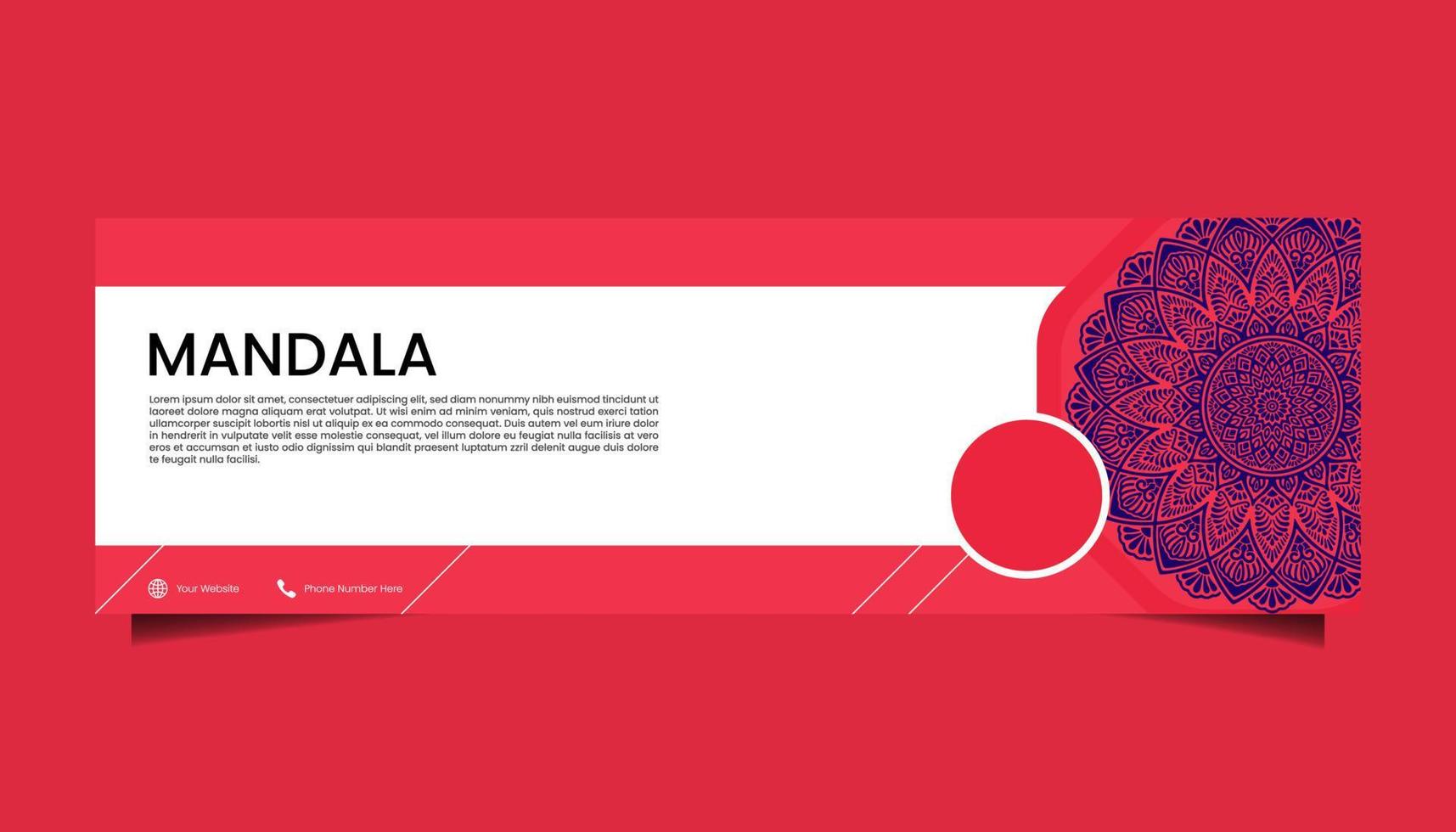 fondo adornado de mandala para negocios de banner web vector