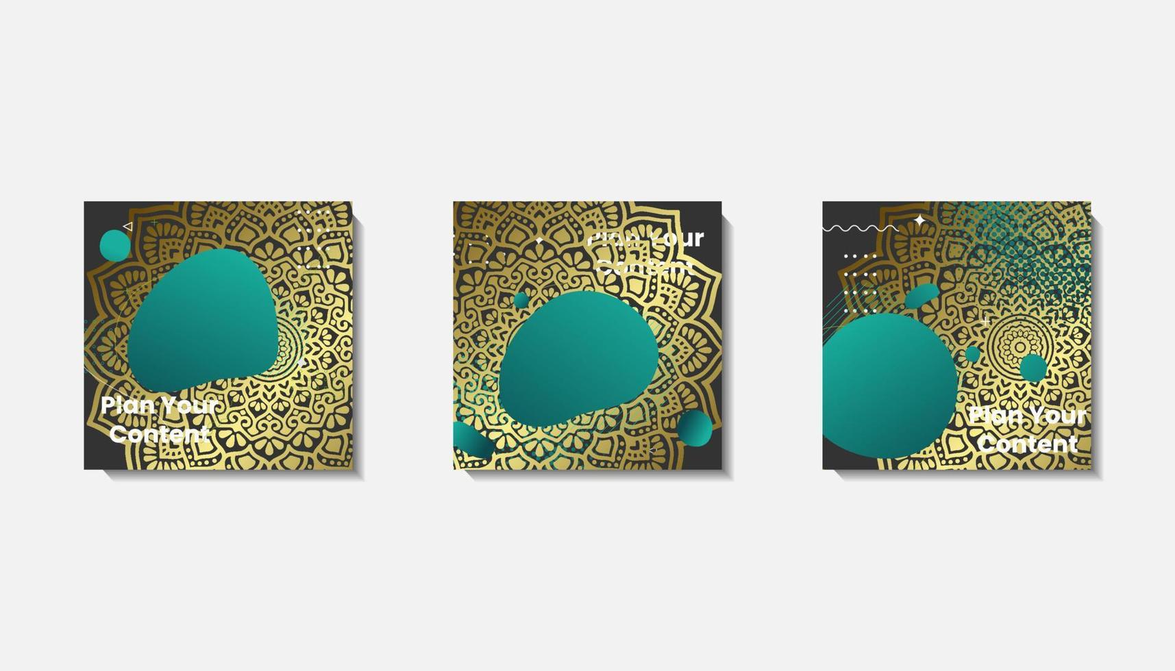 Social media post template for eid greetings or wish with moon design, Eid celebration social media post with mandala and lanterns vector design