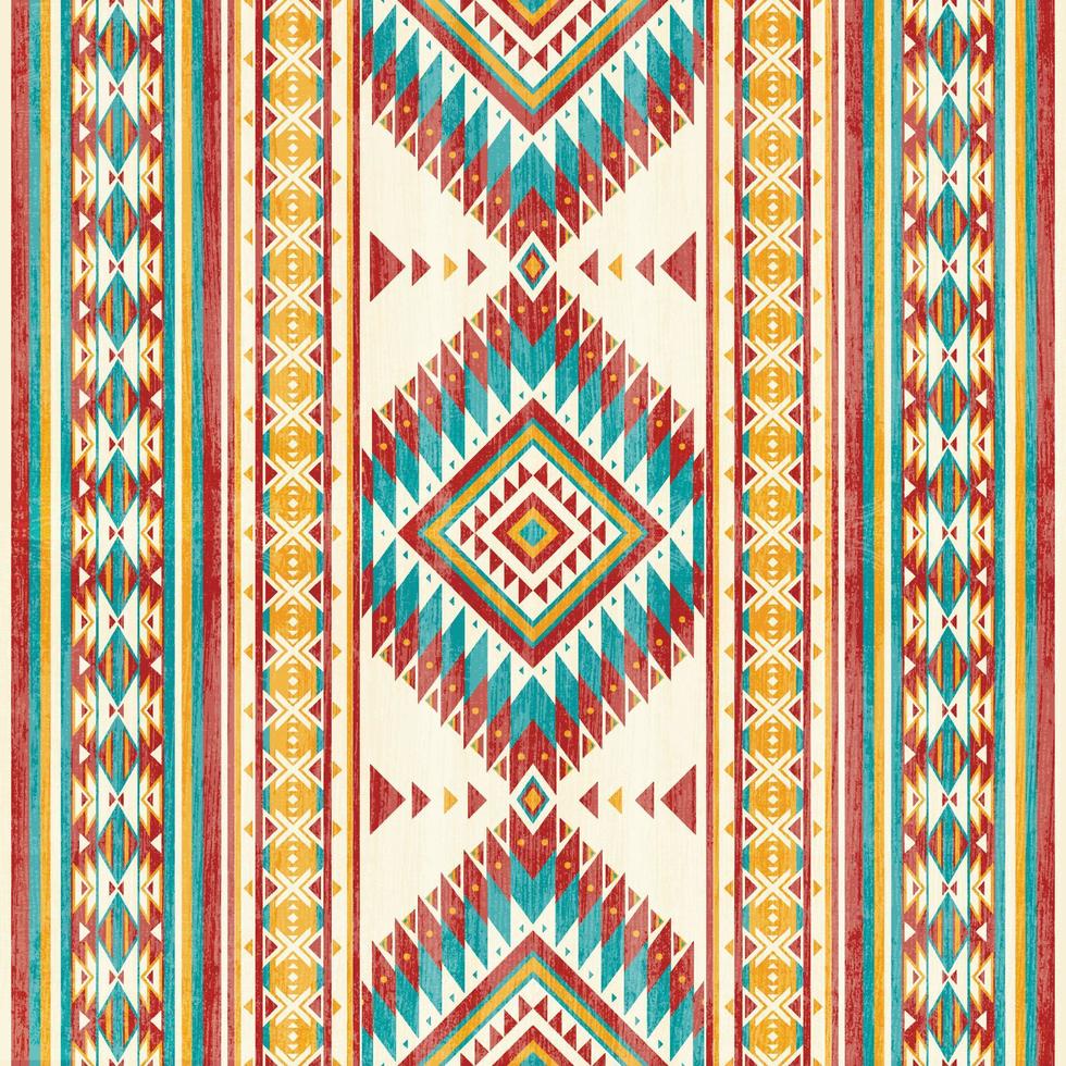 Native american indian ornament pattern geometric ethnic textile texture tribal aztec pattern navajo mexican fabric seamless Vector decoration fashion