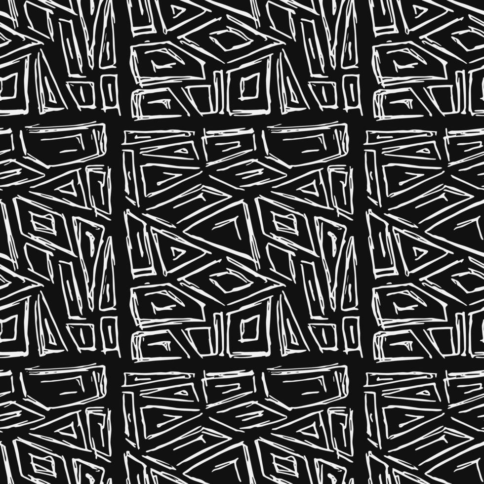 Seamless abstract vector pattern. Doodle vector with abstract design on black background. Vintage abstract pattern, sweet elements background for your project, menu, cafe shop