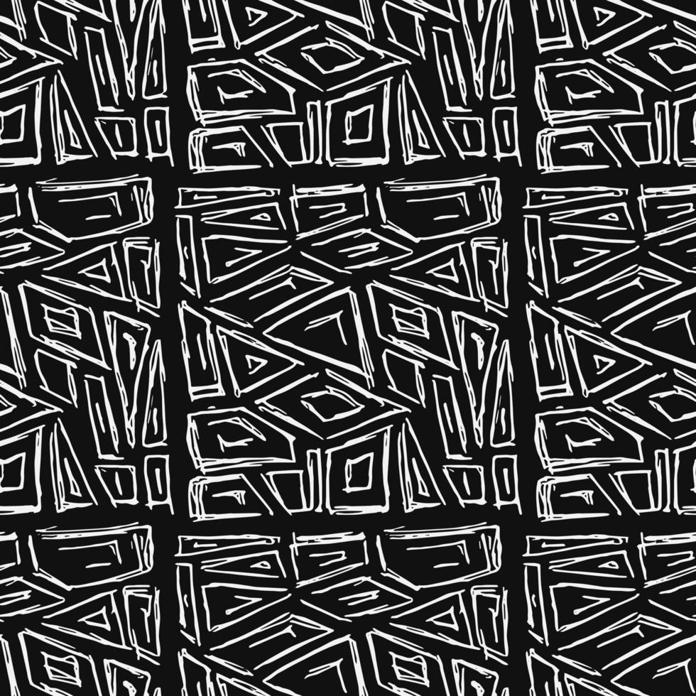 Seamless abstract vector pattern. Doodle vector with abstract design on black background. Vintage abstract pattern, sweet elements background for your project, menu, cafe shop