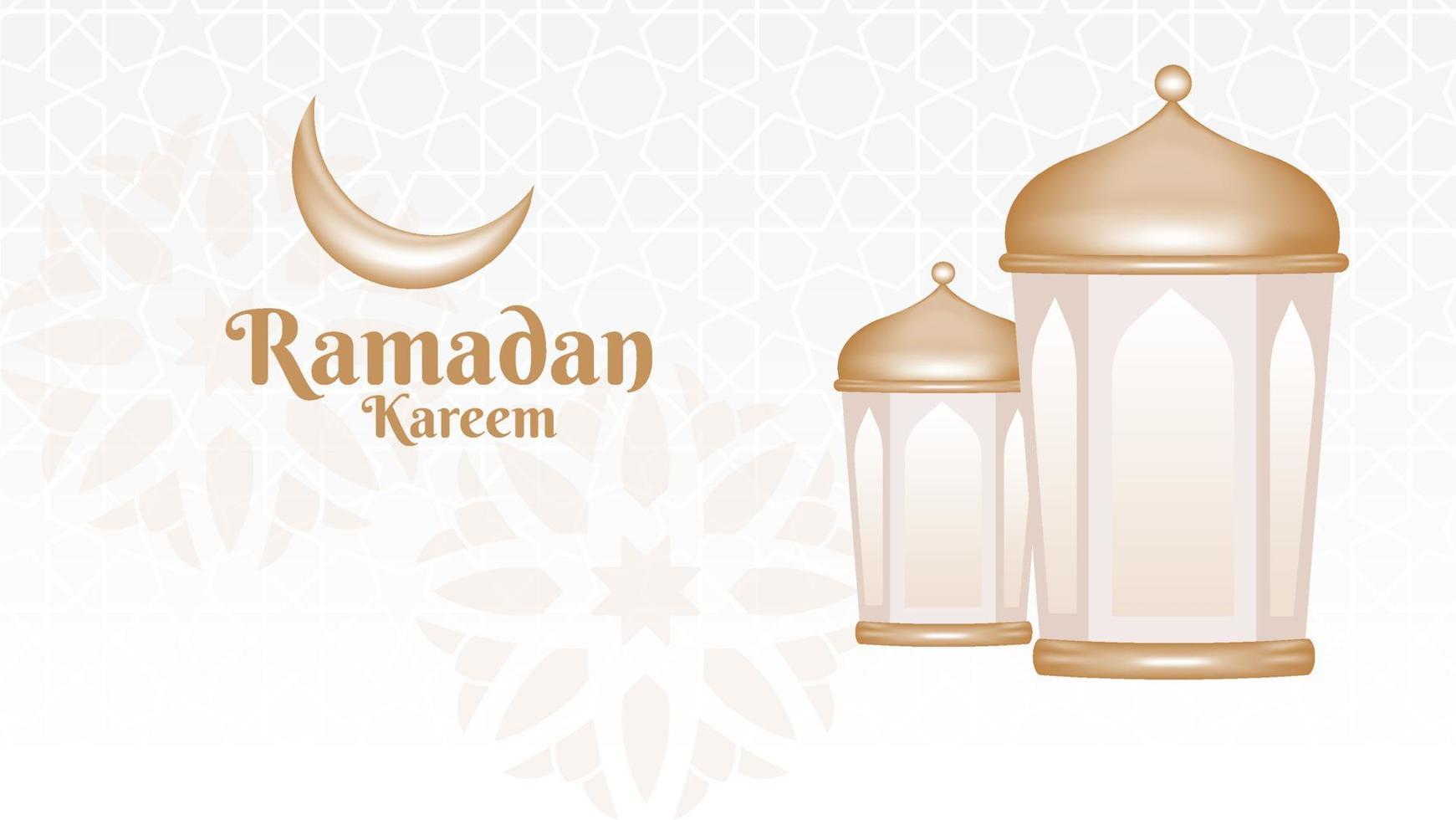 Realistic ramadan greetings with islamic background vector