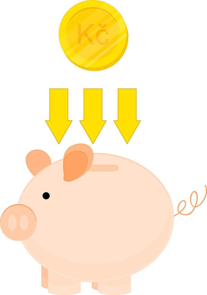 Czech koruna icon vector