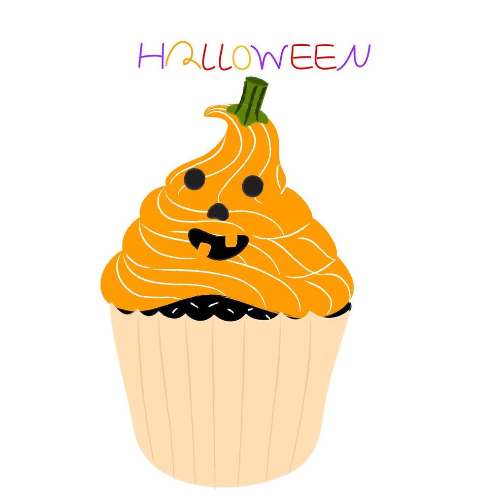 Halloween cup cake vector