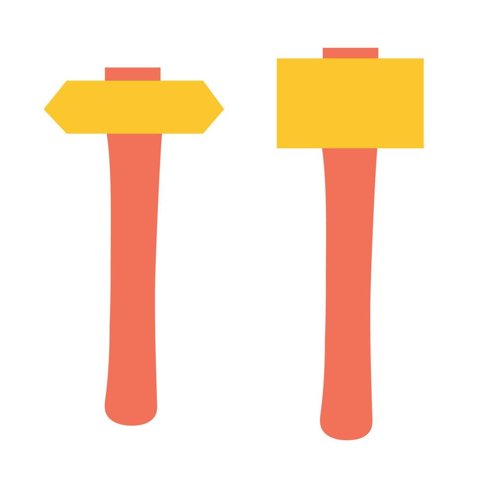 Set of hammers on an isolated background. Construction or renovation. Construction tools as a design element or logo. Flat design. vector