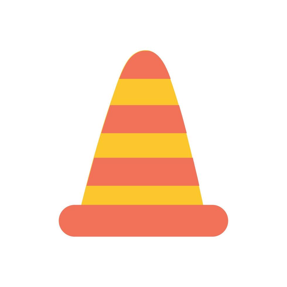 Traffic cone with stripes on an isolated background. Construction or renovation. Building materials for use as a design element or logo. vector