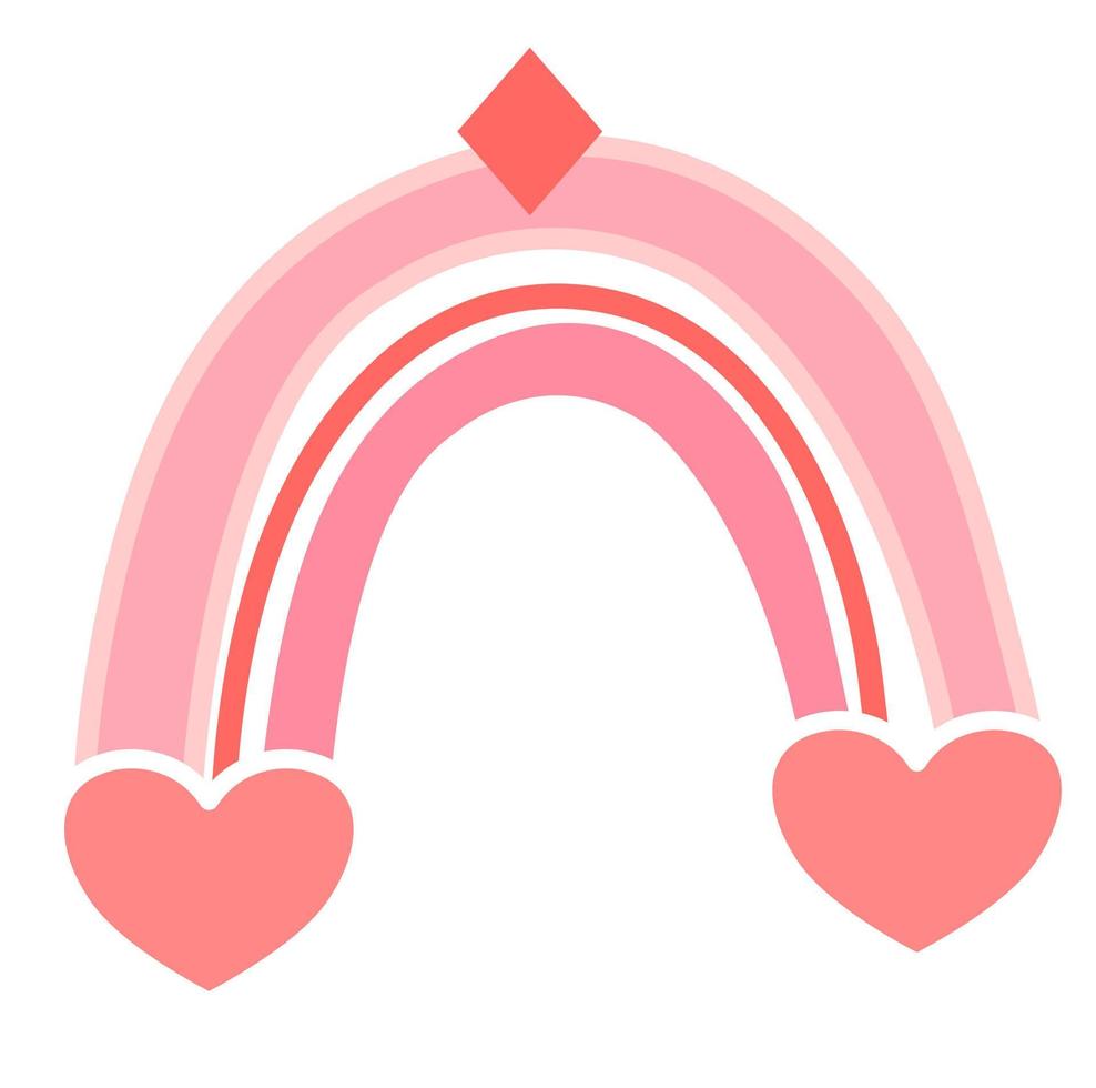 Sweet rainbow element for love vector