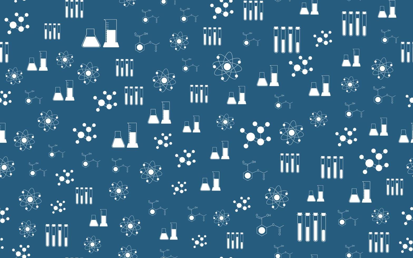 seamless pattern with elements on the topic of chemistry, scientific activity, experiments vector