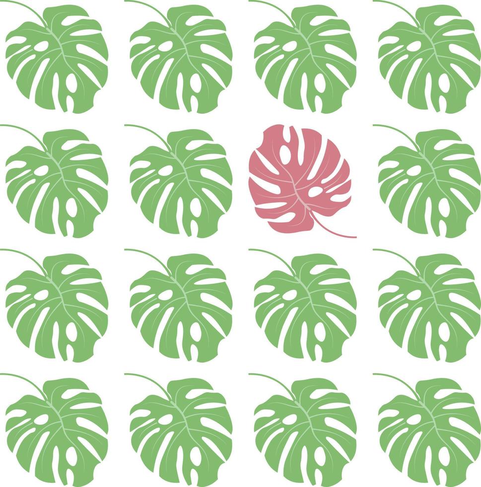 Seamless pattern of monstera leaves for background, vector