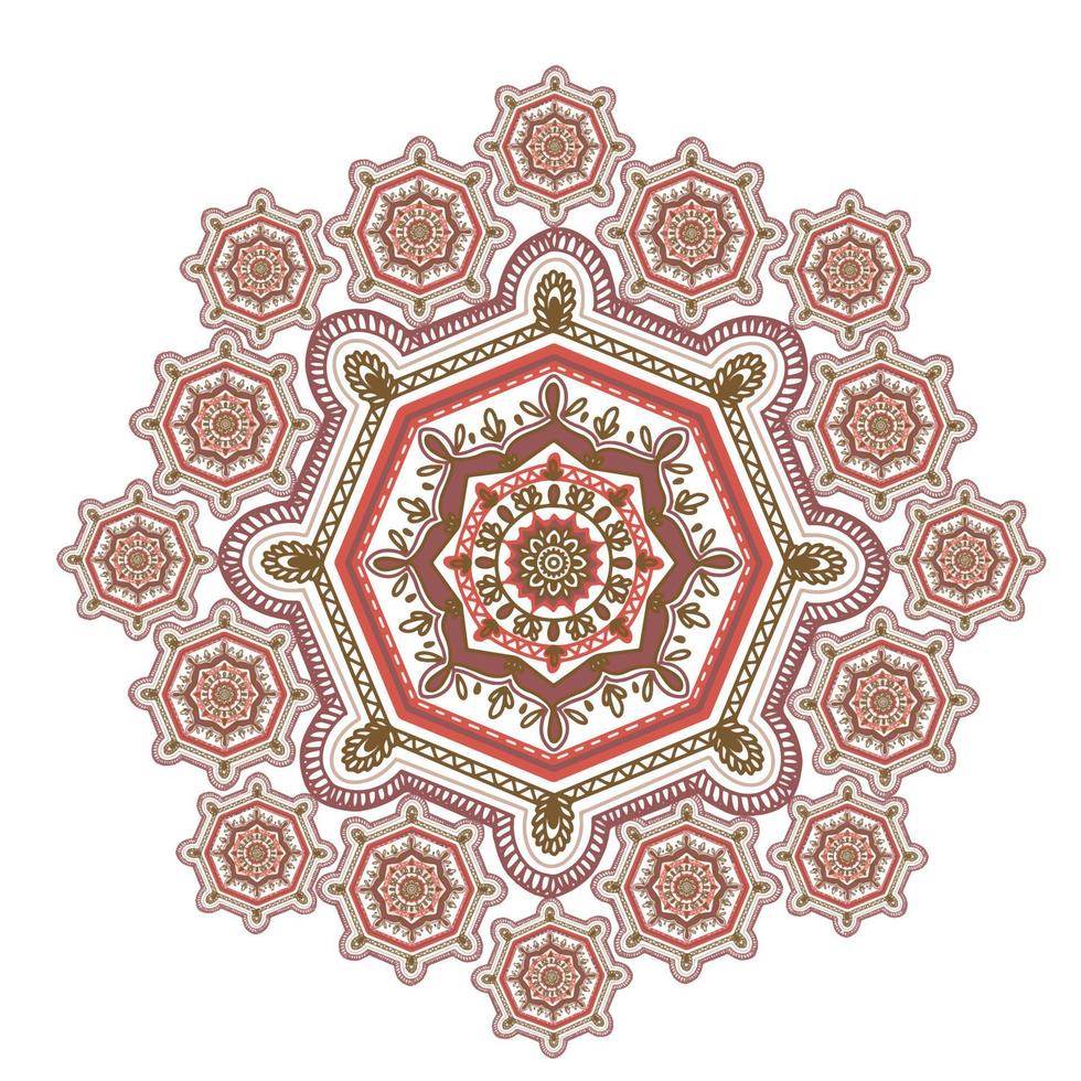 vector de mandala redondo, diseño indio para tatuaje de henna, yoga, mehendi