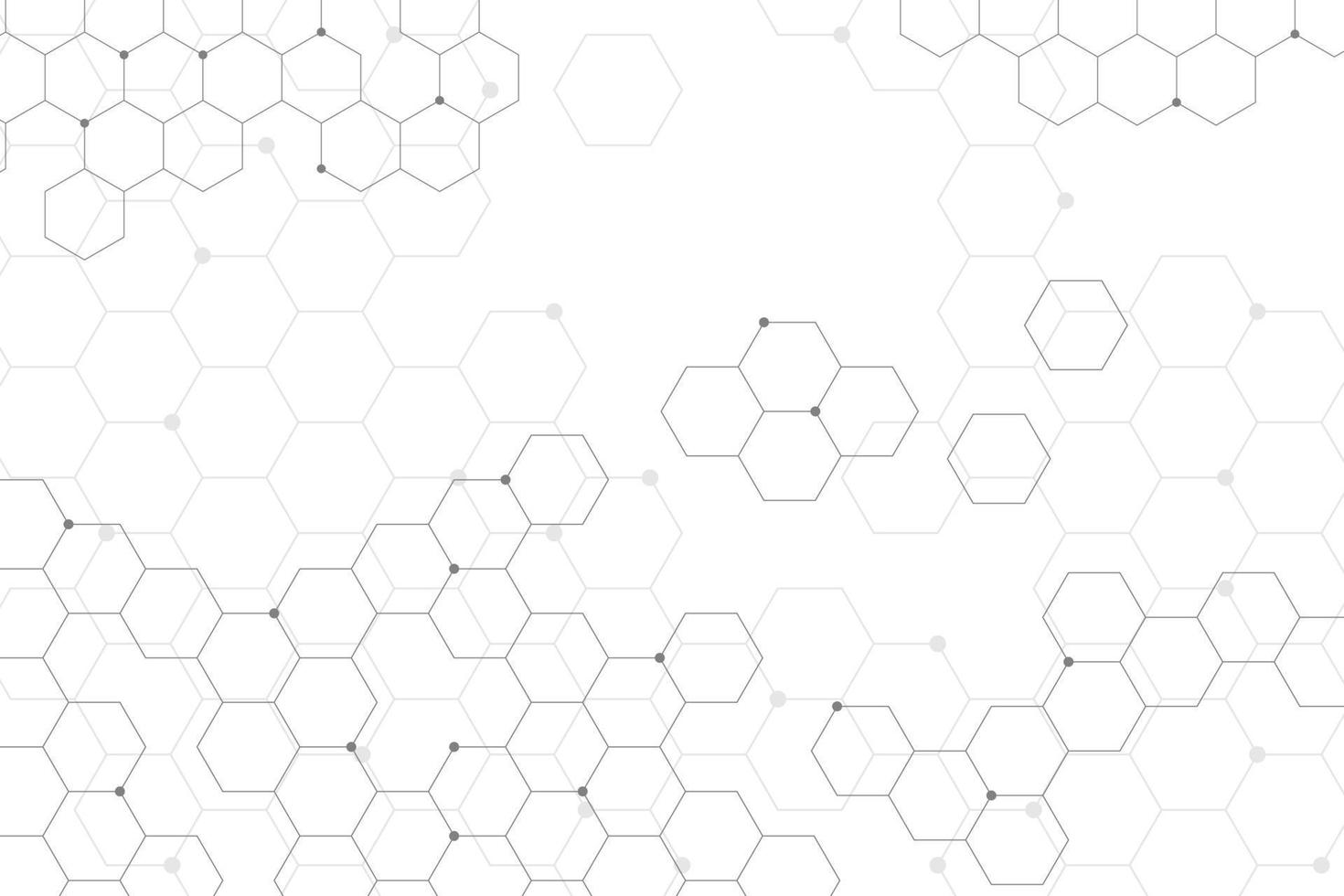 White background with green tech hexagon vector