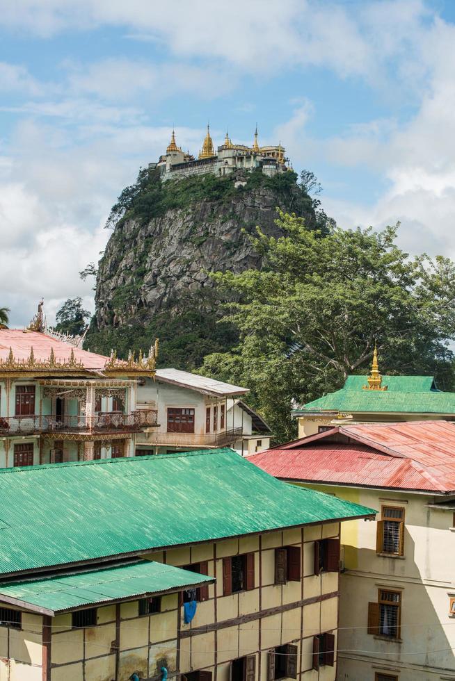 Mt.Popa home of the NAT, heavenly ghosts of the Burmese mythology. Mount Popa is an extinct volcano on the slopes of which can be found the sacred Popa Taungkalat monastery. photo